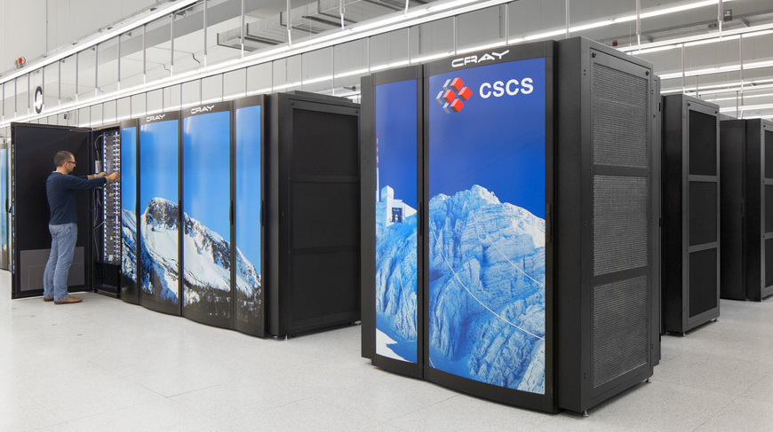 The supercomputer Piz Daint» at CSCS in Lugano (courtesy of CSCS)