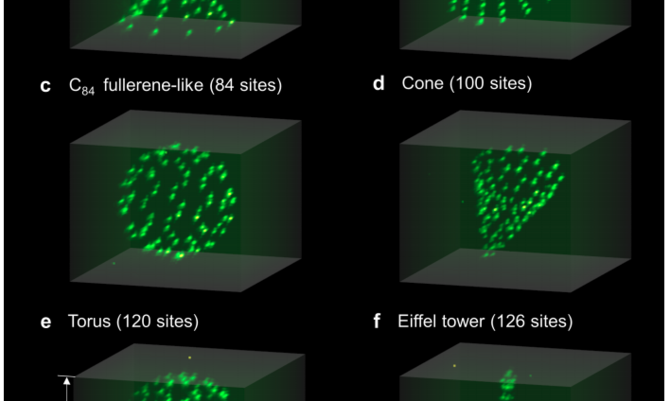 Single-atom fluorescence in 3D arrays, in Nature 561, 79 (2018)